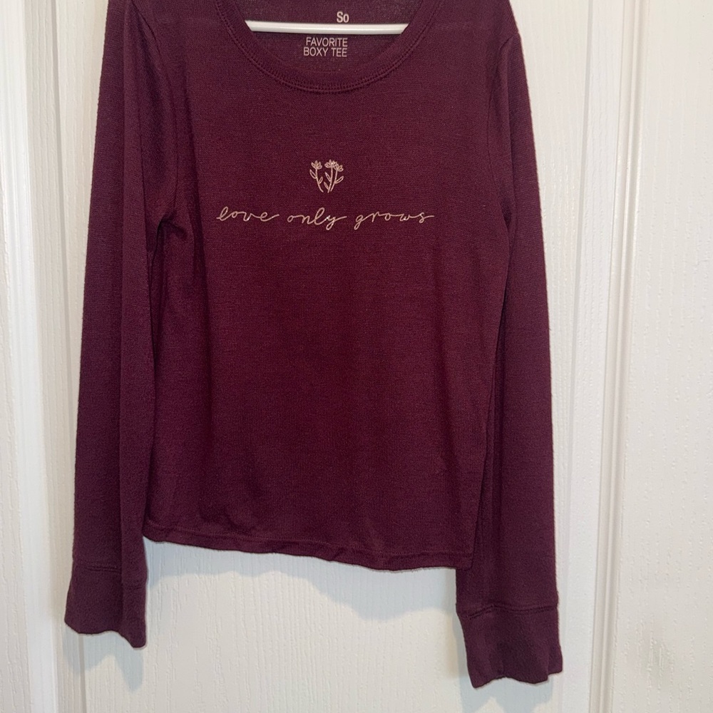 SO Burgundy Long Sleeve Tee